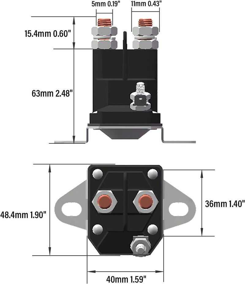 JTAREA 435-097 Solenoid 12V Lawn Mower Starter Solenoids Compatible with Murray 7701100MA 1002004MA 24285 424285 539101714 Toro 111674 6120-430-0500 53490009 MTD 725-0530 725-0771 - Image 2